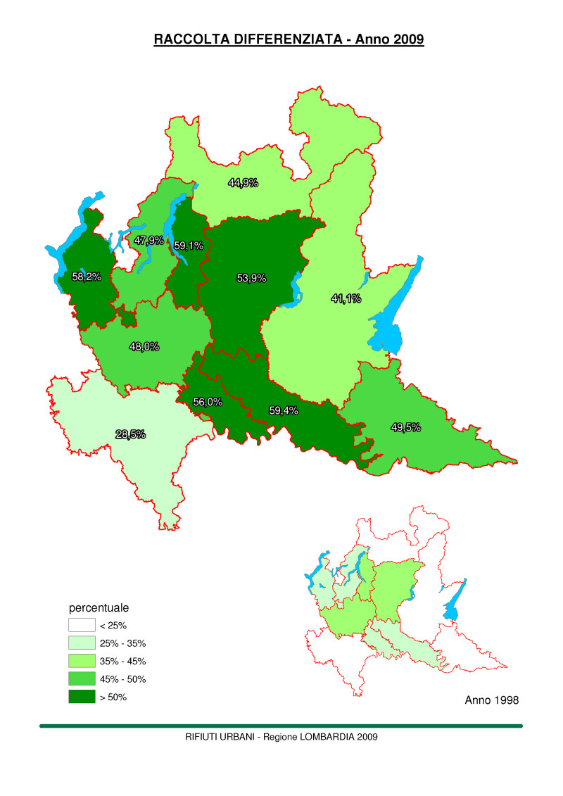 Report Raccolta Differenziata Regione Lombardia 2009